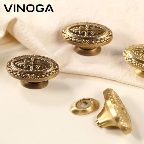 Antique Solid Brass Cabinet Knob V058A