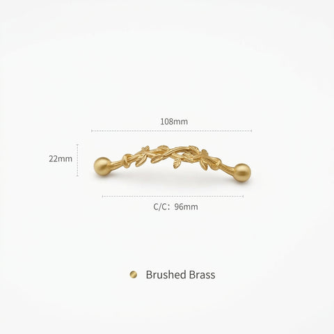 Botanical Vine Brass Cabinet Handles V124