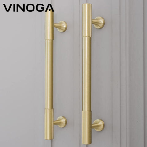 Knurled Brass Cabinet Handles V108