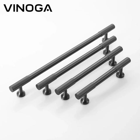 Black Knurled Brass Cabinet Handles V108B