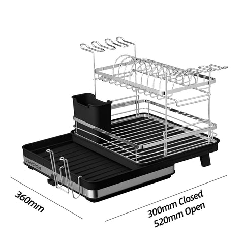 VINOGA Expandable Dish Rack Black Large