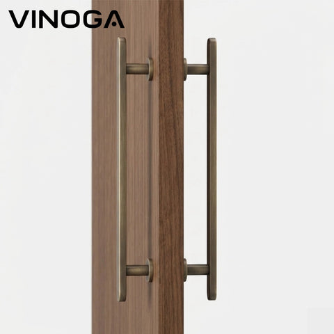Solid Brass Oval Pull Handle V620 — Antique Brass Single-Sided /Back-to-Back
