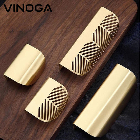 Leaf Shape Brass Cabinet Handles V201 V202