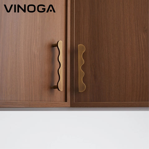 Antique Ripple Brass Cabinet Handles V127A