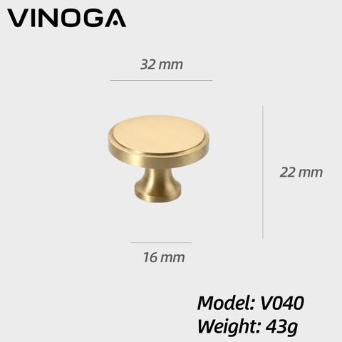 Solid Brass Cabinet Knob V040