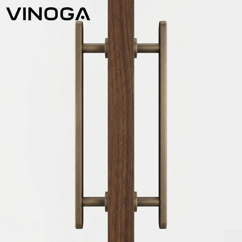 Solid Brass Oval Pull Handle V620 — Antique Brass Single-Sided /Back-to-Back
