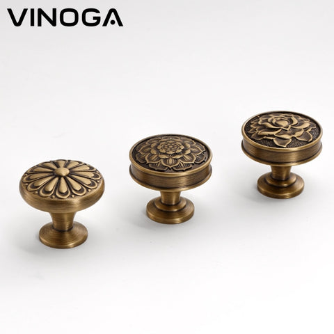 Antique Solid Brass Cabinet Knob V050A