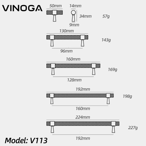 Ribbon Knurled Pull Handles V113