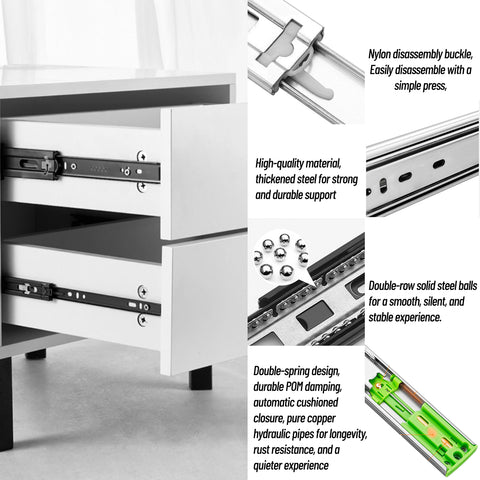 Soft Close Drawer Slides 10"-20" Black