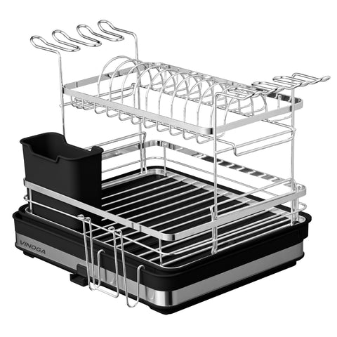 VINOGA Expandable Dish Rack Black Large