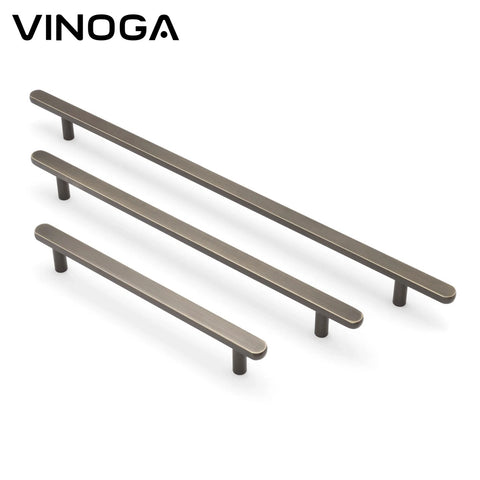 Solid Brass Oval Pull Handle V620 — Antique Brass Single-Sided /Back-to-Back