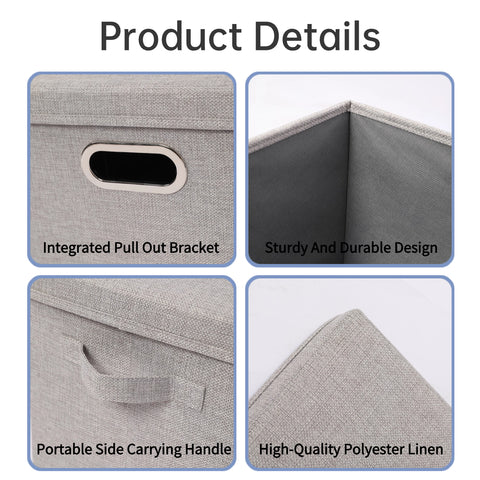 Foldable Fabric Boxes with Lids