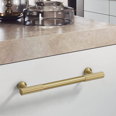 Knurled Brass Cabinet Handles V108