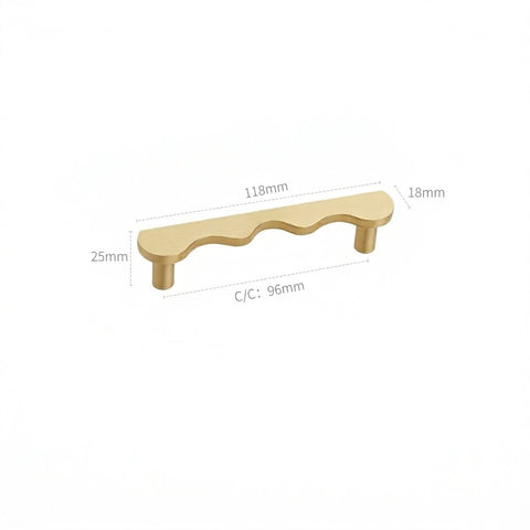 Ripple Brass Cabinet Handles V127