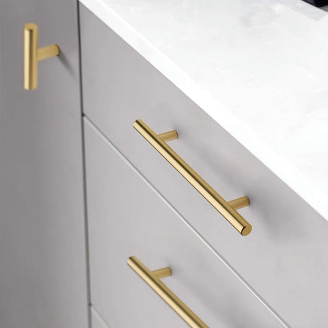 Classic T-Bar Brass Cabinet Handles V105