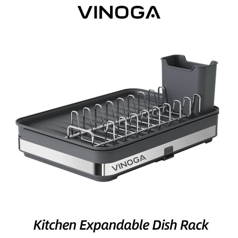 VINOGA Expandable Dish Rack Black