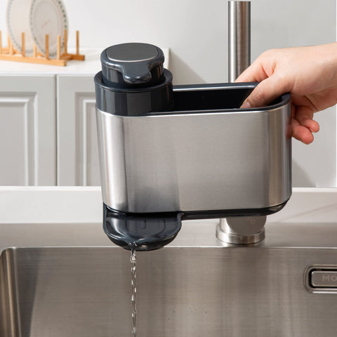 Kitchen Sink Caddy Organizer With Liquid Dispenser