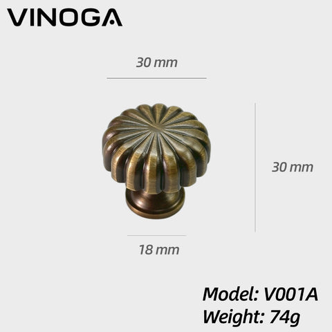 Antique Solid Brass Cabinet Knob V001A
