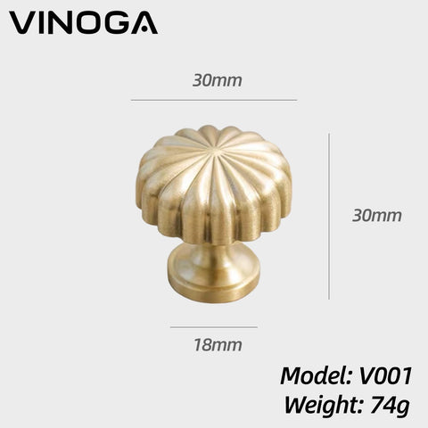 Solid Brass Cabinet Knob V001