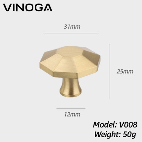 Solid Brass Cabinet Knob V008