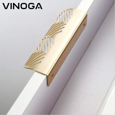 Leaf Shape Brass Cabinet Handles V201 V202