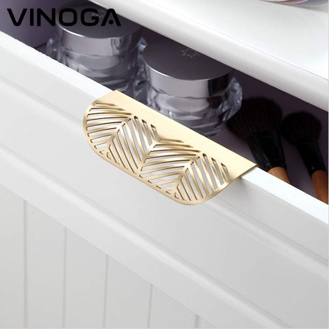 Leaf Shape Brass Cabinet Handles V201 V202