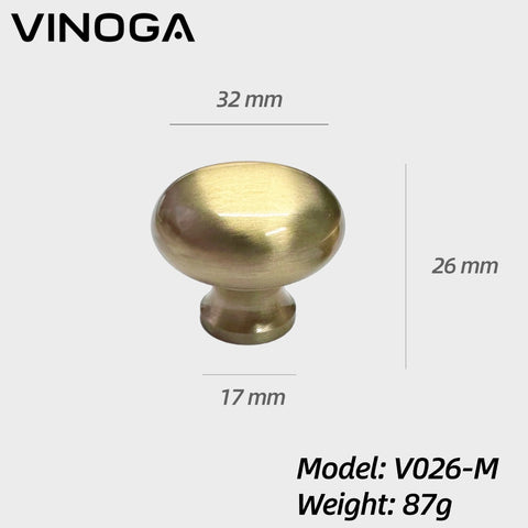 Solid Brass Cabinet Knob V026