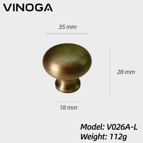 Antique Solid Brass Cabinet Knob V026A