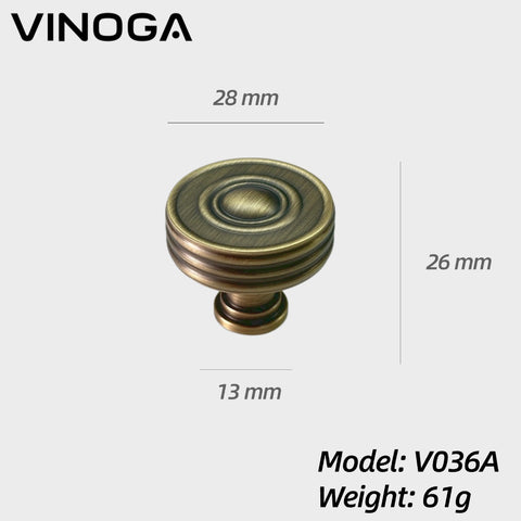 Antique Solid Brass Cabinet Knob V036A