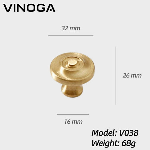 Solid Brass Cabinet Knob V038