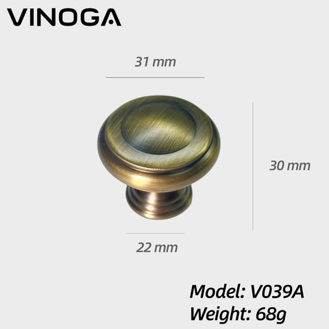 Antique Solid Brass Cabinet Knob V039A