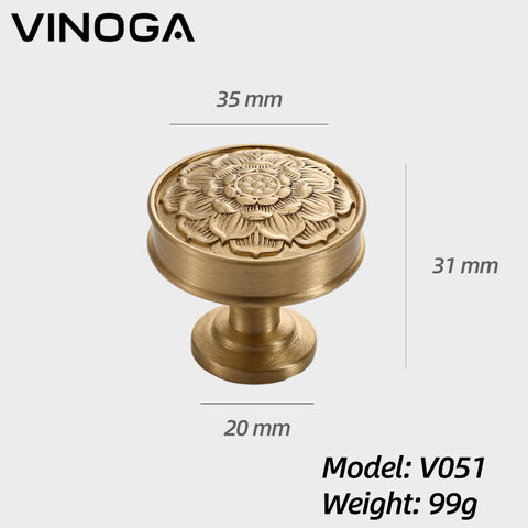 Solid Brass Cabinet Knob V051