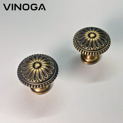 Antique Solid Brass Cabinet Knob V052A