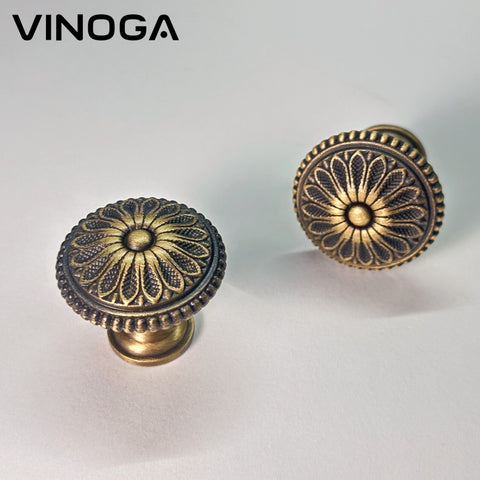 Antique Solid Brass Cabinet Knob V052A