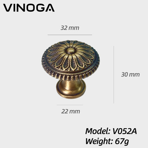 Antique Solid Brass Cabinet Knob V052A