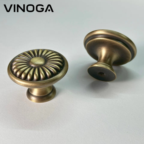 Antique Solid Brass Cabinet Knob V055A