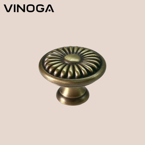 Antique Solid Brass Cabinet Knob V055A