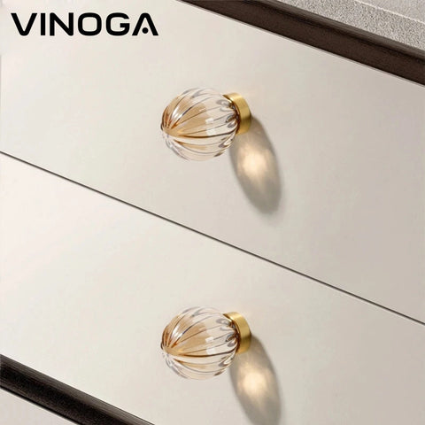 Solid Brass & Crystal Cabinet Knob V059