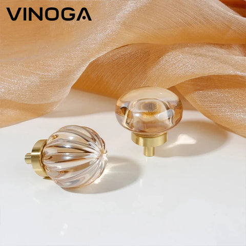 Solid Brass & Crystal Cabinet Knob V060