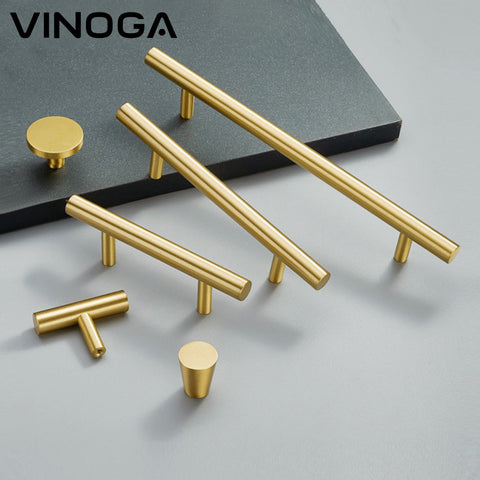 Classic T-Bar Brass Cabinet Handles V105