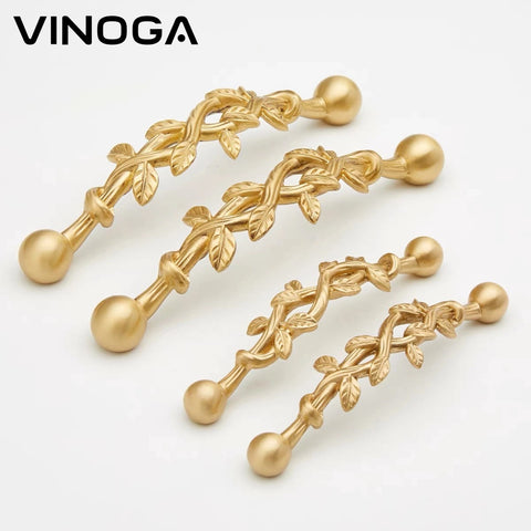 Botanical Vine Brass Cabinet Handles V124