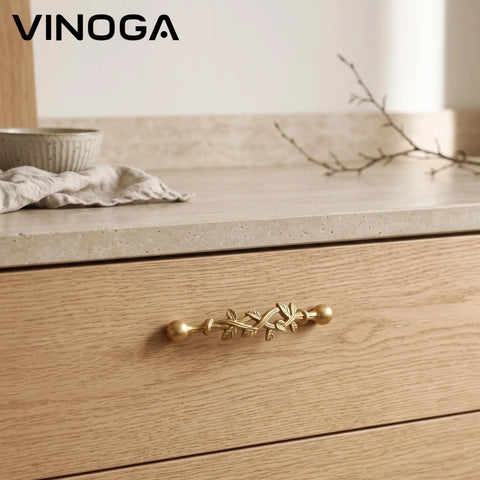 Botanical Vine Brass Cabinet Handles V124