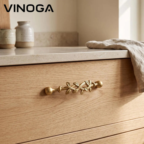 Botanical Vine Brass Cabinet Handles V124