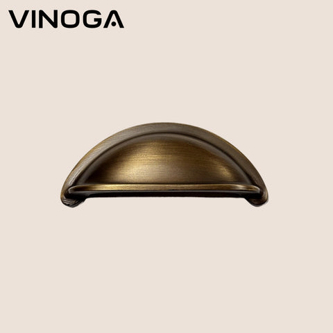 Antique Half Cup Brass Cabinet Handles V131A