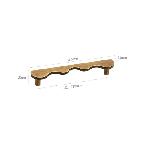 Antique Ripple Brass Cabinet Handles V127A