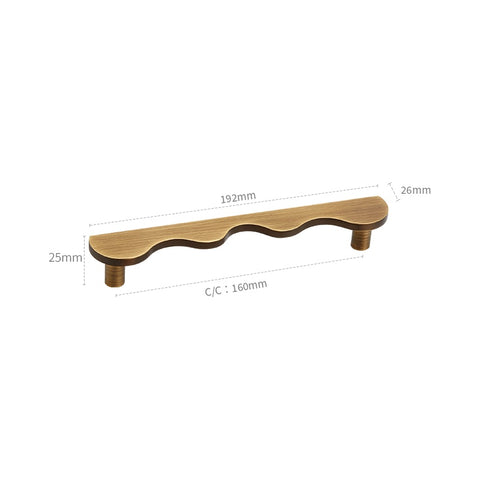Antique Ripple Brass Cabinet Handles V127A