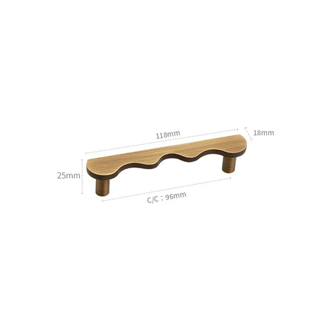Antique Ripple Brass Cabinet Handles V127A