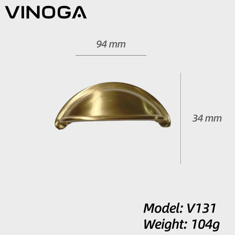Half Cup Brass Cabinet Handles V131