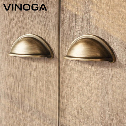 Antique Half Cup Brass Cabinet Handles V131A