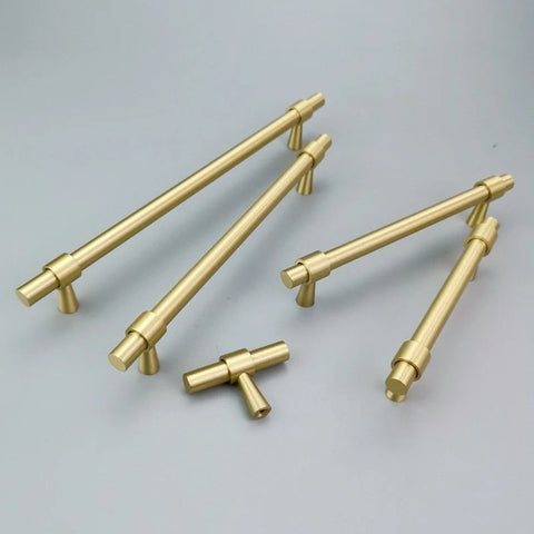 Ribbon T-Bar Brass Cabinet Handles V102